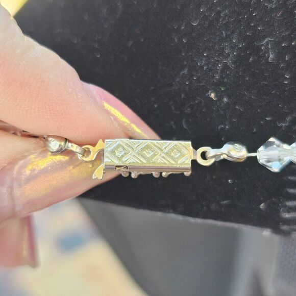 Vintage 1950s AB Aurora Borealis Iridescent Beaded Crystal Necklace - Picture 5 of 5